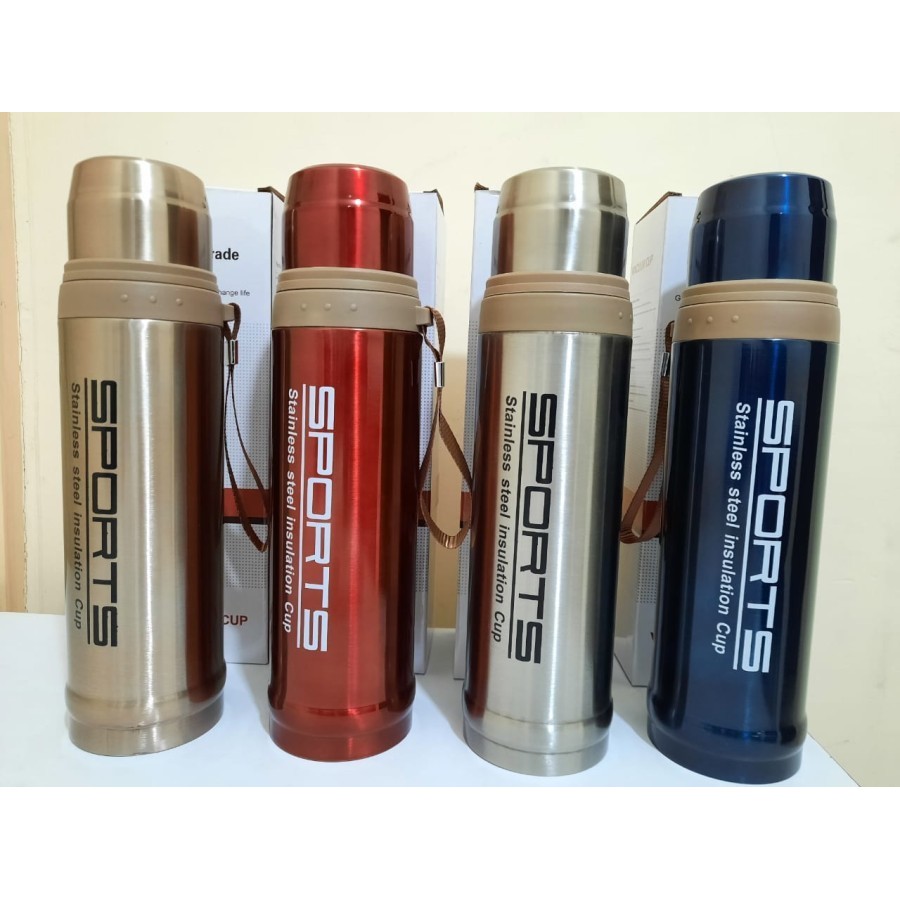 [TAHAN PANAS] Termos botol SPORTS Vacuum Flask Cup bahan Stainless Steel bisa Hot/Cold Travel Termos