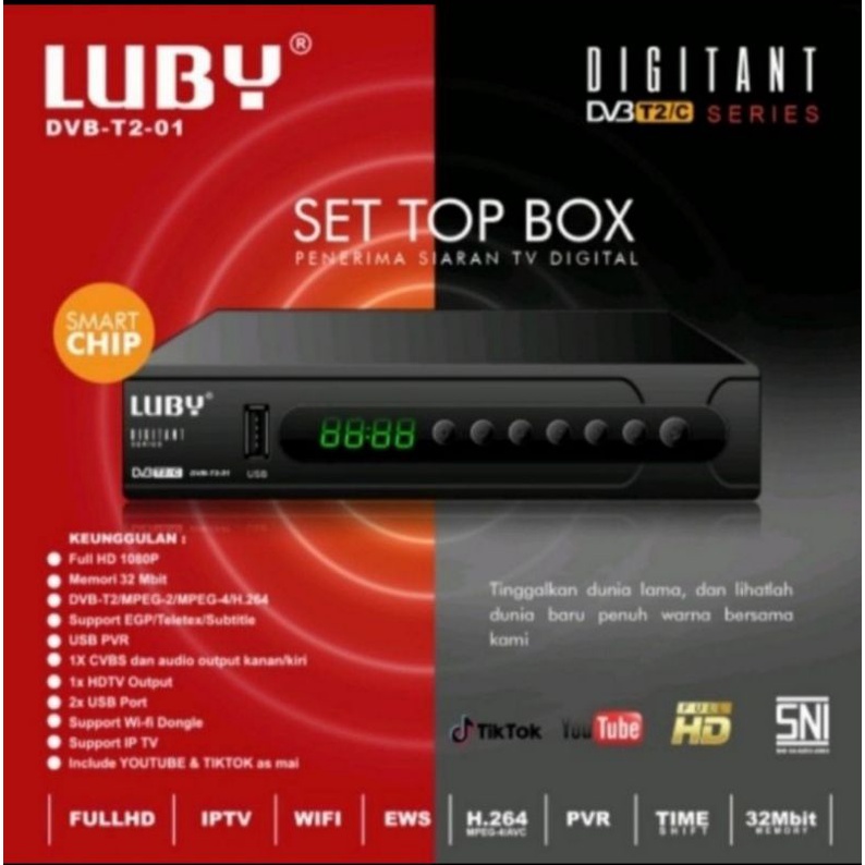 Set Top Box Digital LUBY DVB-T2-01