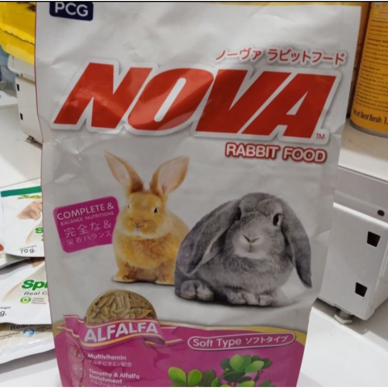 makanan kelinci rabbit nova alfalfa kemasan frespack 1 kg