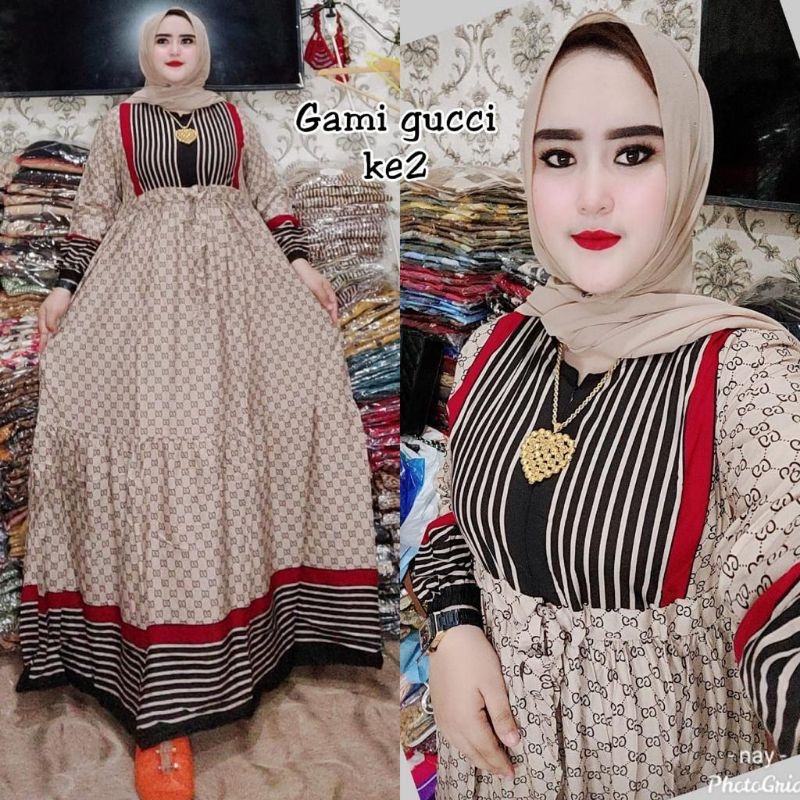 olshop mugfa baju gamis motif guci premium baju gamis wanita ter baru 2022 baju murah bisa  cod