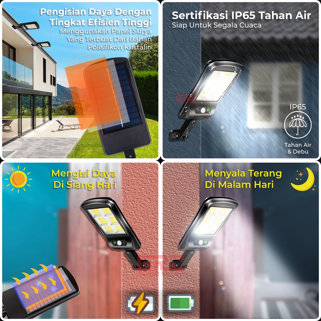 Lampu Solar Cell Tenaga Surya Otomatis Dinding Outdoor Taman Sensor Gerak LED Light Tembok