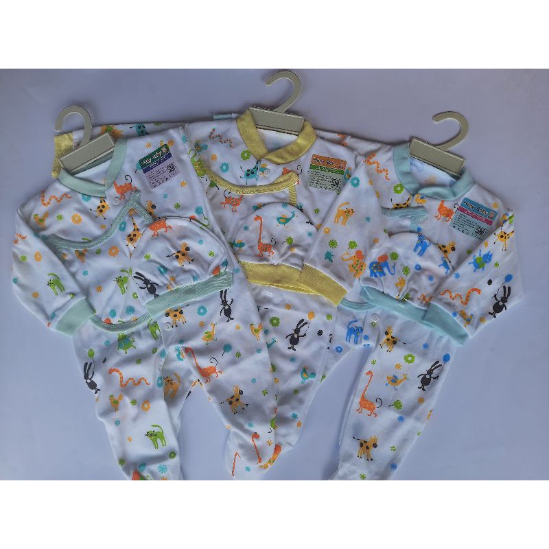 jumper set bayi putih bergambar