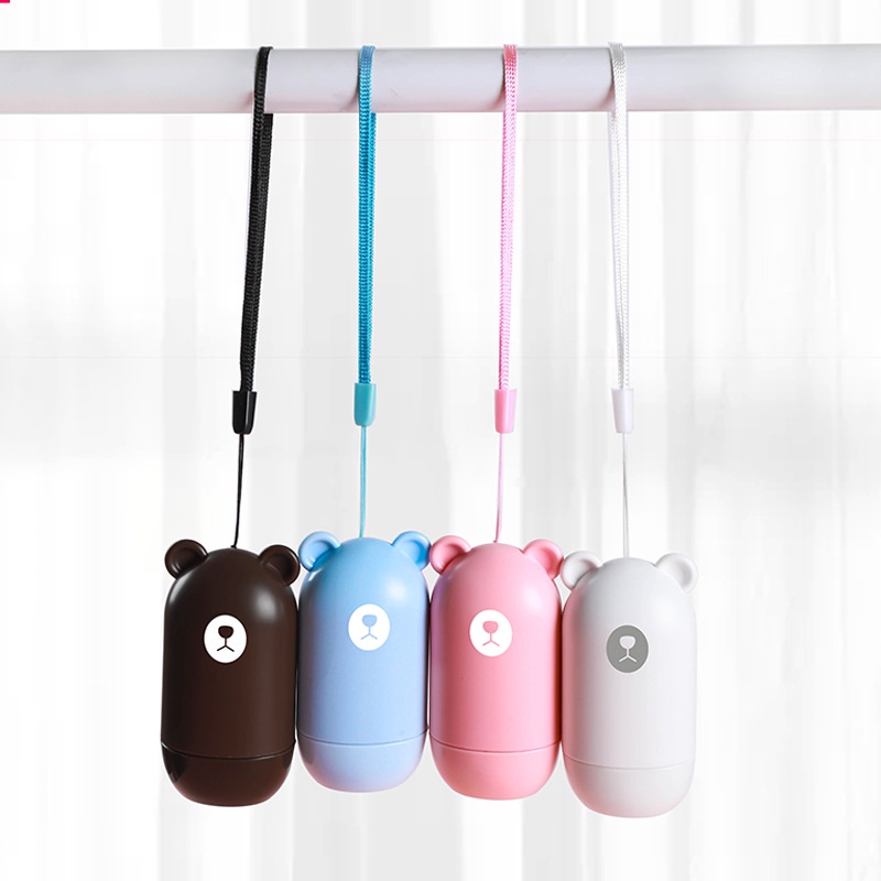 Stamp Roller Lanyard Bear Penghapus Alamat Paket Tutup Address Security Stamp Roller Privacy Cover Eliminator Seal Cute Portable Self-Inking Identity Theft Protection LADALA
