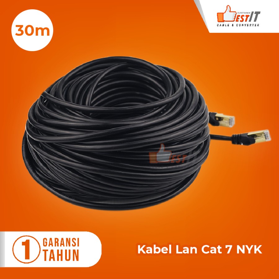 Kabel Lan SSTP Cat7 Ethernet Network 10Gbps Gold Plated RJ45 30 Meter