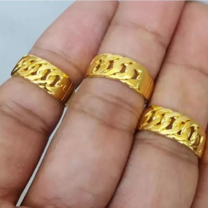 Cincin Rantai Polos Terbuat dari Coin Logam Asli Anti Luntur