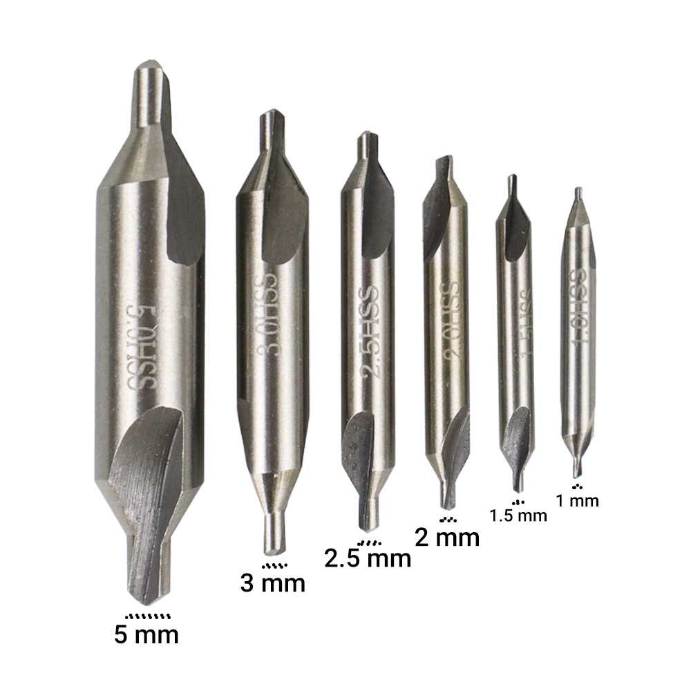 TD-DFA Taffware Mata Bor Center Drill Bits Set Precision Countersinks 6 PCS