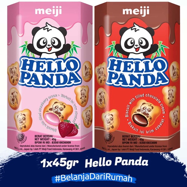 

Hello Panda Meiji Biskuit Isi Krim Wafer Snack 45g 45 gram