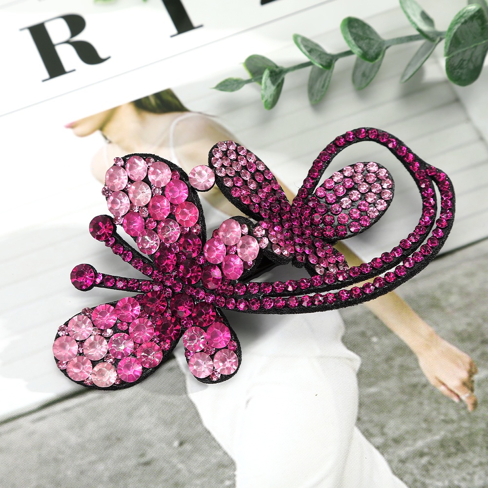 Korean Crystal Diamond Butterfly Hair Clip Fashion Retro Hairpin Women Hair Accessories