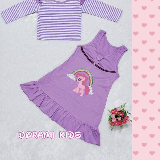 ❆ Dress overall gamis anak usia 1-8 tahun bordir Kuda Pony Unicorn / Pakaian anak perempuan lebaran