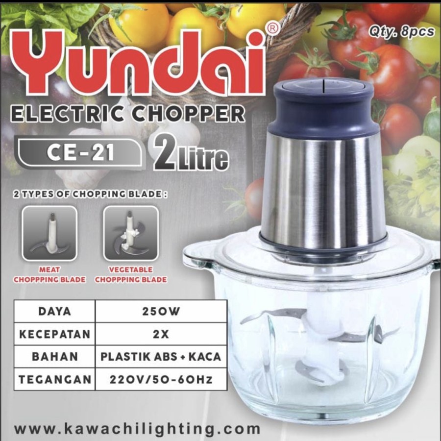 Blender Daging Chopper Elektrik  Kapasitas  0.6 L  2 Liter