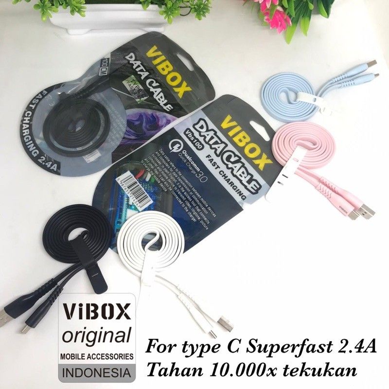 Kabel Data VIBOX TYPE-C 200CM Kabel Charger VIBOX USB TYPE C 2M Kabel Casan VIBOX TIPE C 2Meter Fast Charging