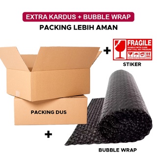 

(WAJIB) Packing Tambahan Dus / Bubble Wrap / Stiker Fragile