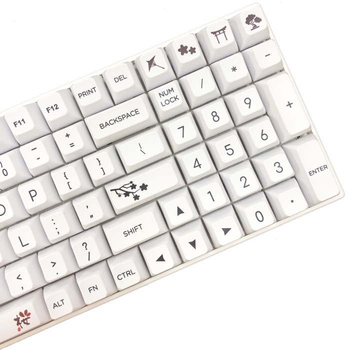 KEYCAPS PBT SIMPLE WHITE SA PROFILE MECHANICAL KEYBOARD