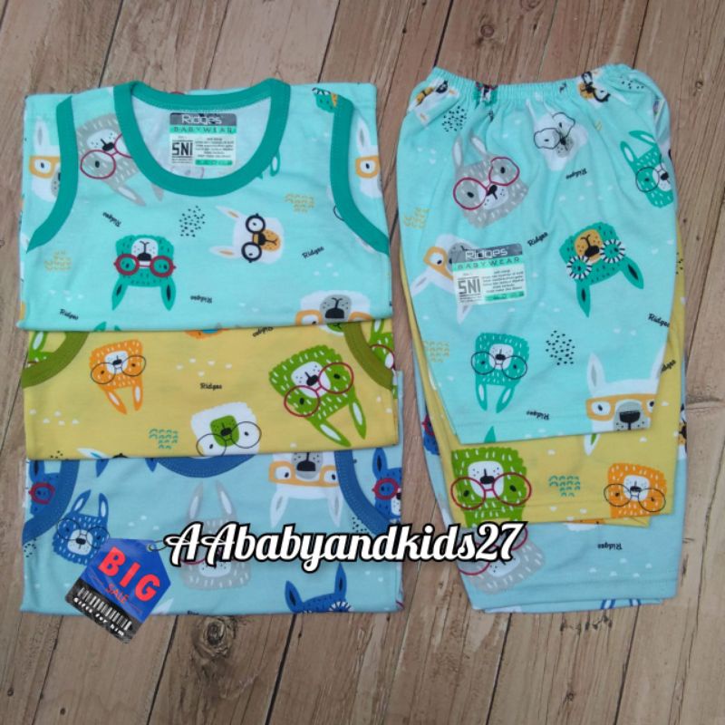 PRODUK TERBARU!!! 3Pasang Setelan Bayi Ridges Dino Parasut Ukuran S M L XL SNI Berkualitas