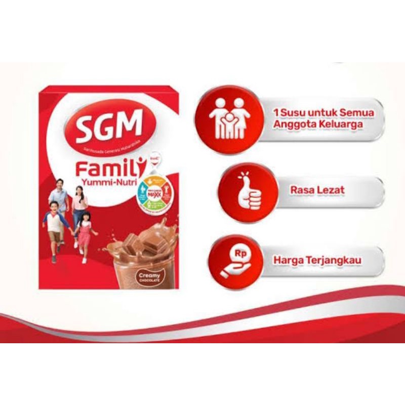 

SGM FAMILY YUMMY NUTRI RASA VANILA/COKELAT 330GR