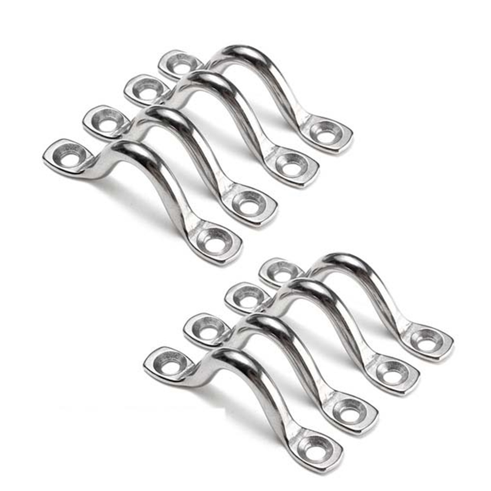 QUINTON Durable Saddle Clip Stainless Steel Staple Ring Hook Wire Eye Straps Boat Yacht Ship Marine Plate 4Pcs Water Sports Racing Boats Steel 315 Handle Doorknob