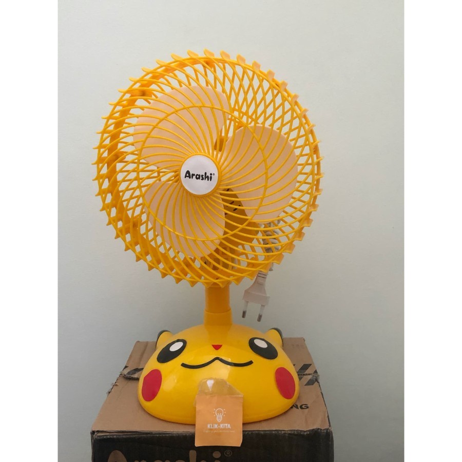 Desk Fan Arashi Karakter Pikachu PK03 Kipas Angin Meja Character 8 Inch Pikachu Arashi 8&quot; PK-03 Pokemon