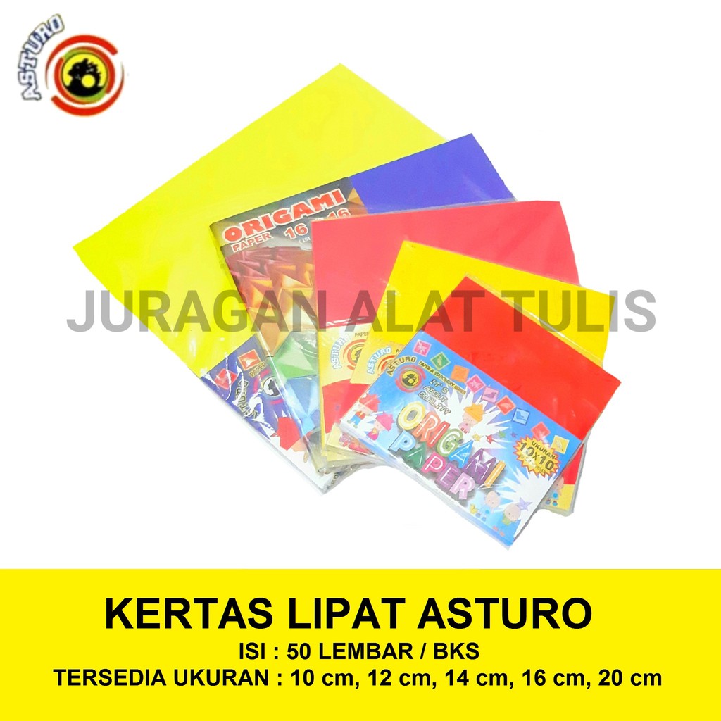 

KERTAS LIPAT/ORIGAMI ASTURO WARNA UKURAN 10CM 12CM 14CM 16CM 20CM