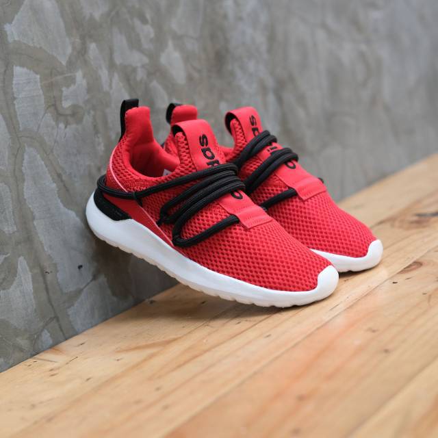 Sepatu Anak Original Adidas Lite Racer Adaft Solar Red Black White Slip On