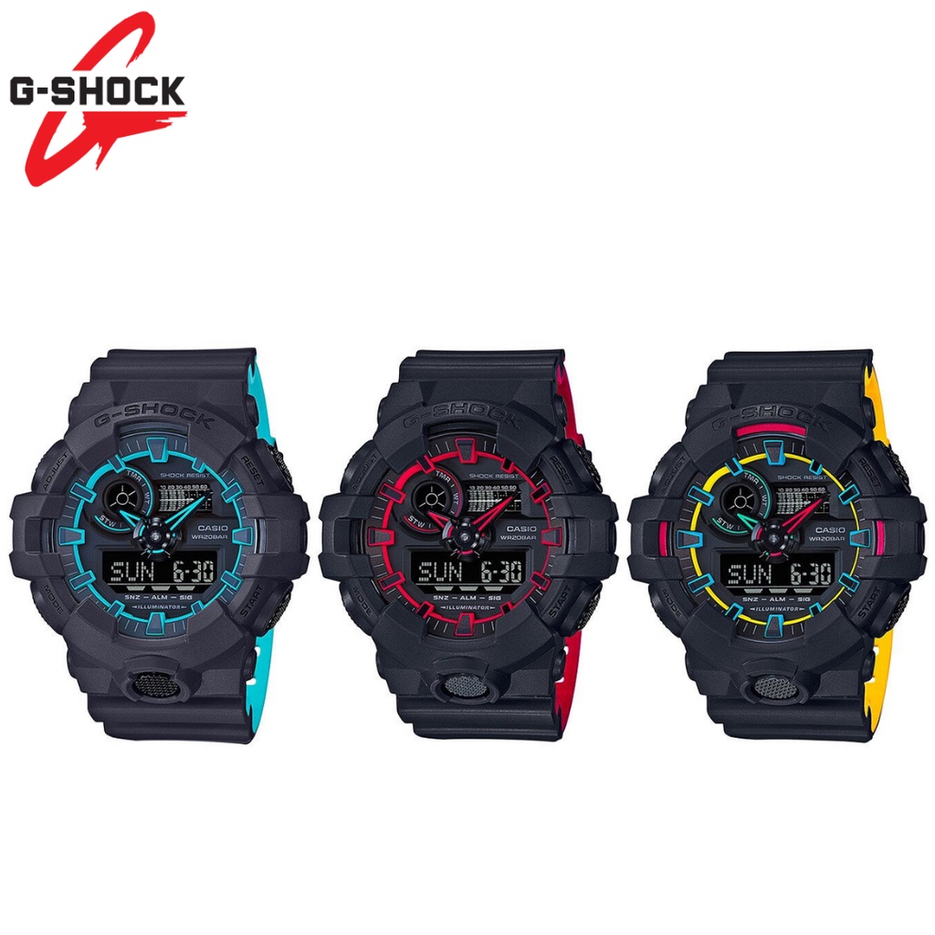 CASIO GSHOCK GA-700 FULLSET DUAL TIME ANALOG-DIGITAL AUTOLIGHT SPECIAL COLOR