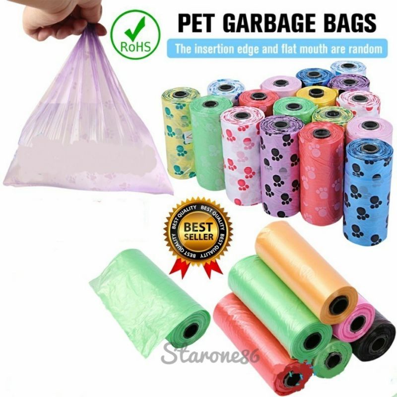 STARONE86||Refill Poop Plastic Bag Roll KECIL 1 Roll 15 pcs/Refil Kantong Sampah Rol Popok Bayi Diap