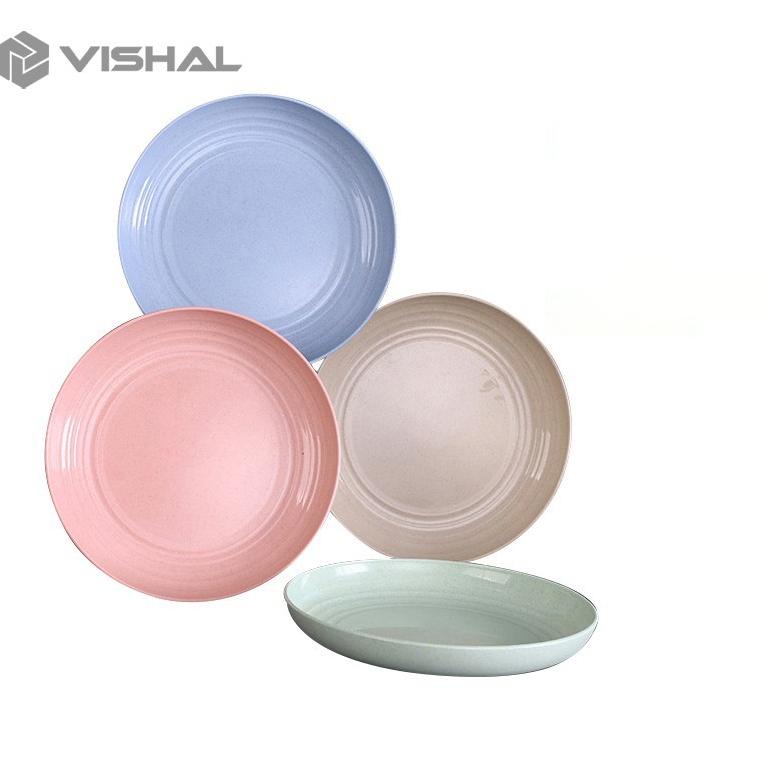 VISHAL Piring Makan Wheat aw Dinner Plate Set 4pcs Set Piring Makan Wheat aw Dinner Plate VS19 H48T