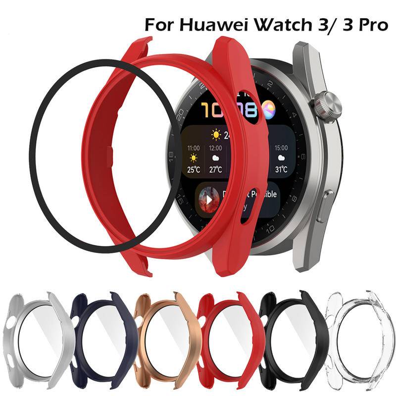 Case Tempered Glass Pelindung Layar Smartwatch Huawei GT3 GT2 Pro 42 46 MM GT2E Watch3 Pro 46 48mm Huawei Honor Magic2 46mm