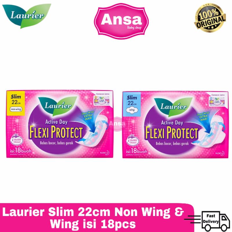 Laurier Slim 22cm Non Wing & Wing isi 18pcs