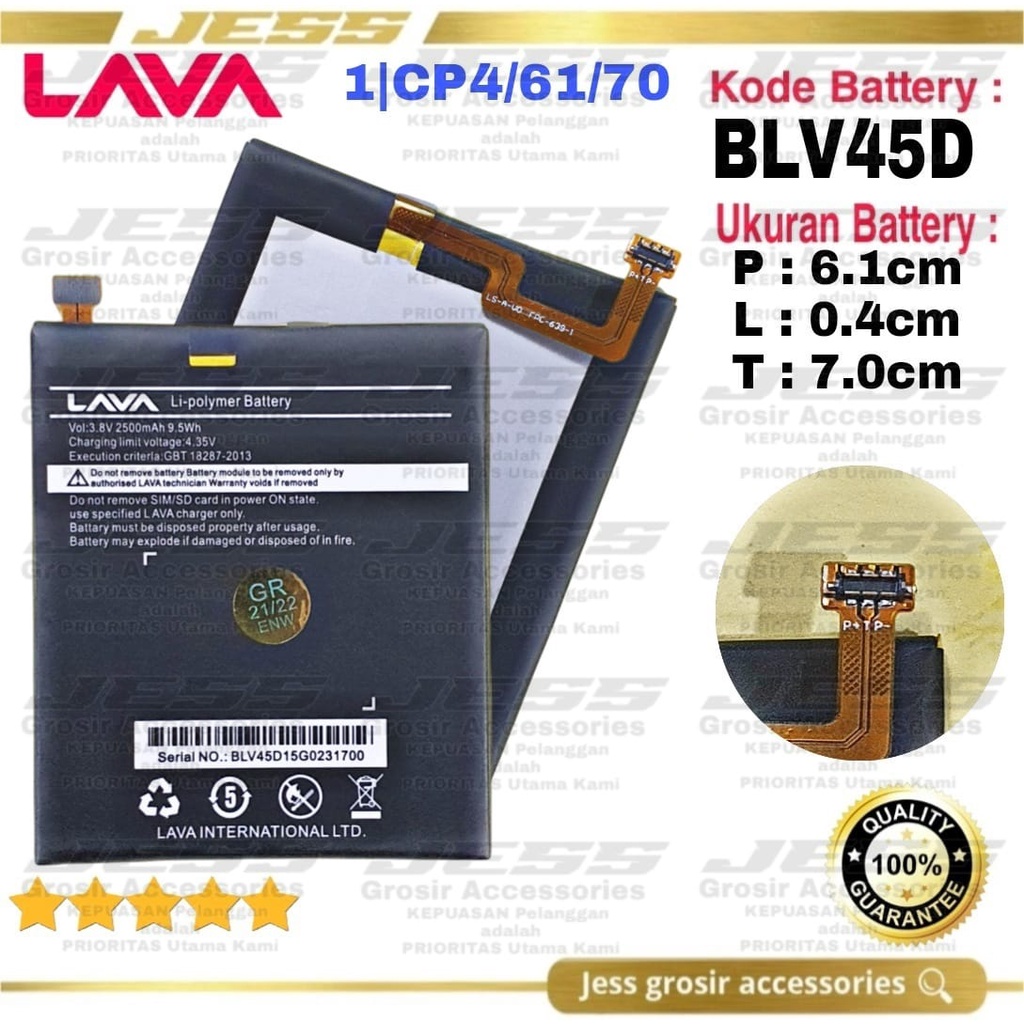 Baterai Battery ORIGINAL LAVA Iris Pixel V2 - W3715 Kode Batre BLV45D