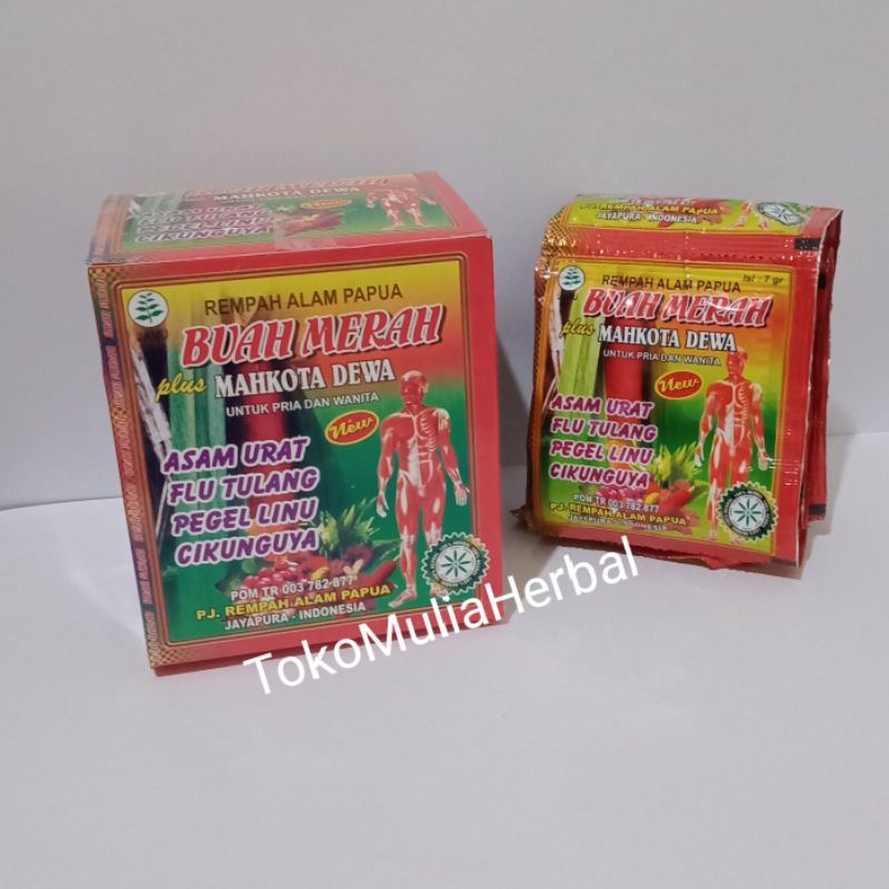 (COD) Jamu buah merah Papua plus Mahkota Dewa / jamu asam urat Berkualitas