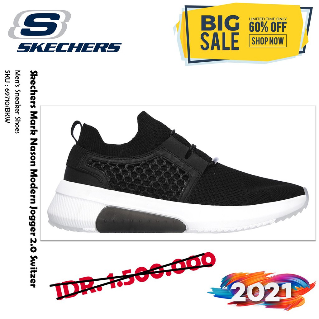 Sepatu Pria Mark Nason By Skechers Modern Jogger 2.0 SWITZER Original BNIB 69710/BKW