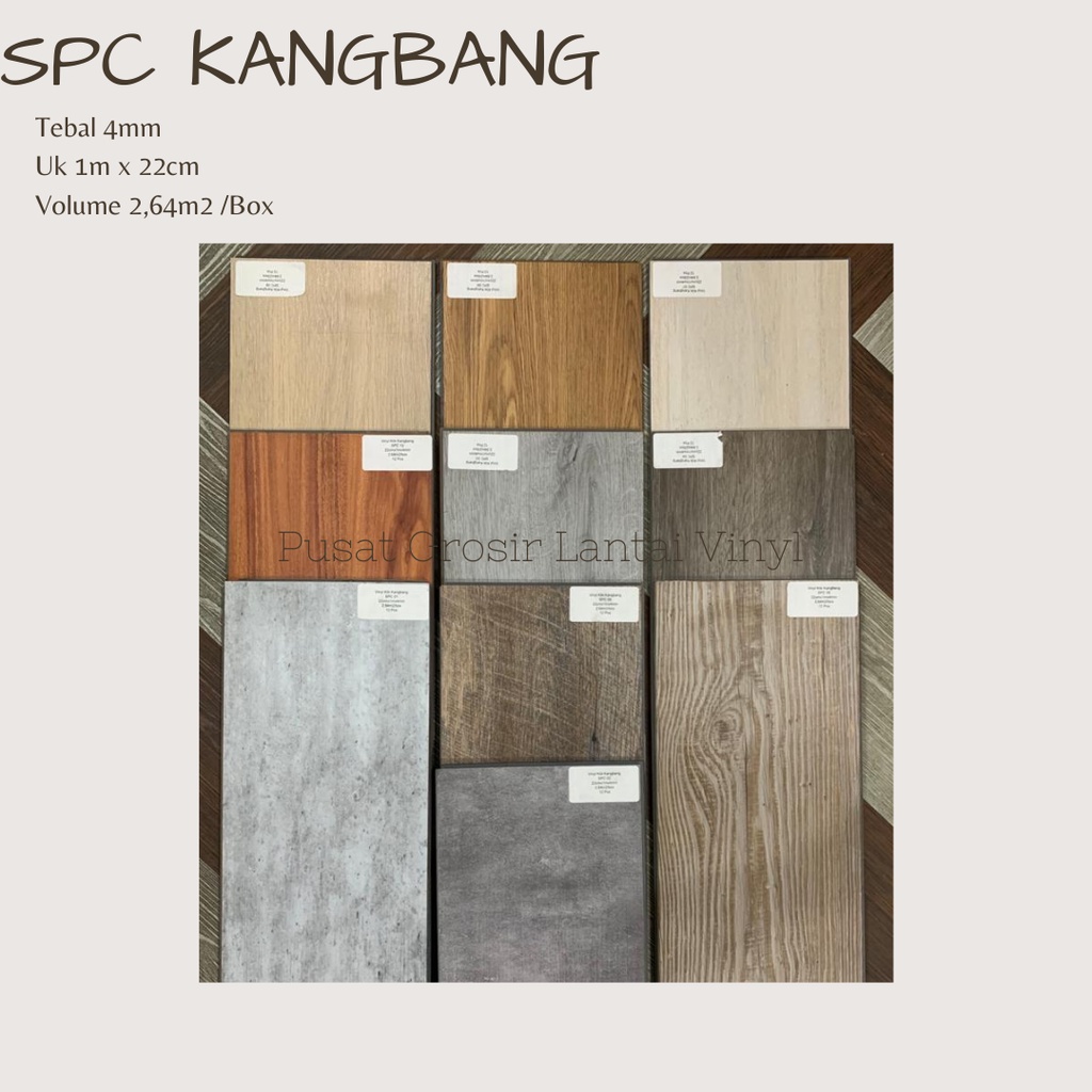 SPC Kangbang Tebal 4mm Click on System - Lantai Vinyl Kayu Murah
