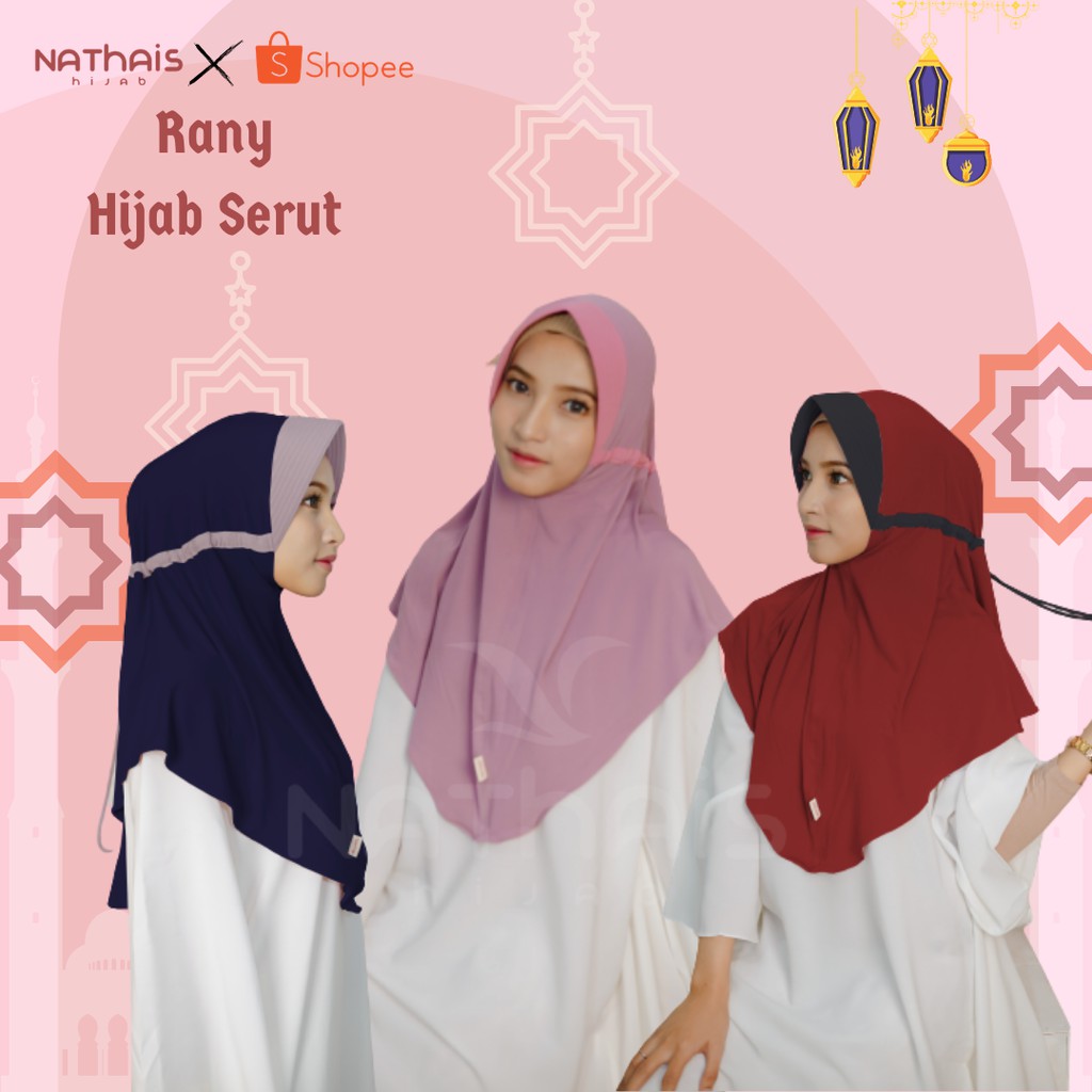Jilbab Serut Jokowi List Kombinasi Pet Antem Kerudung Jersey Instan Premium