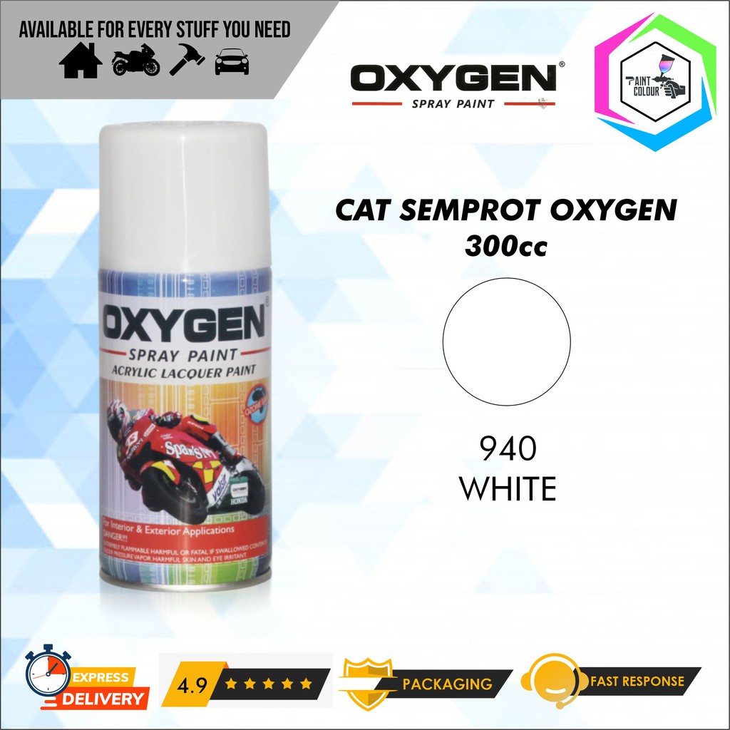 Cat Semprot / Pylox OXYGEN Acrylic Spray Paint - 940 White