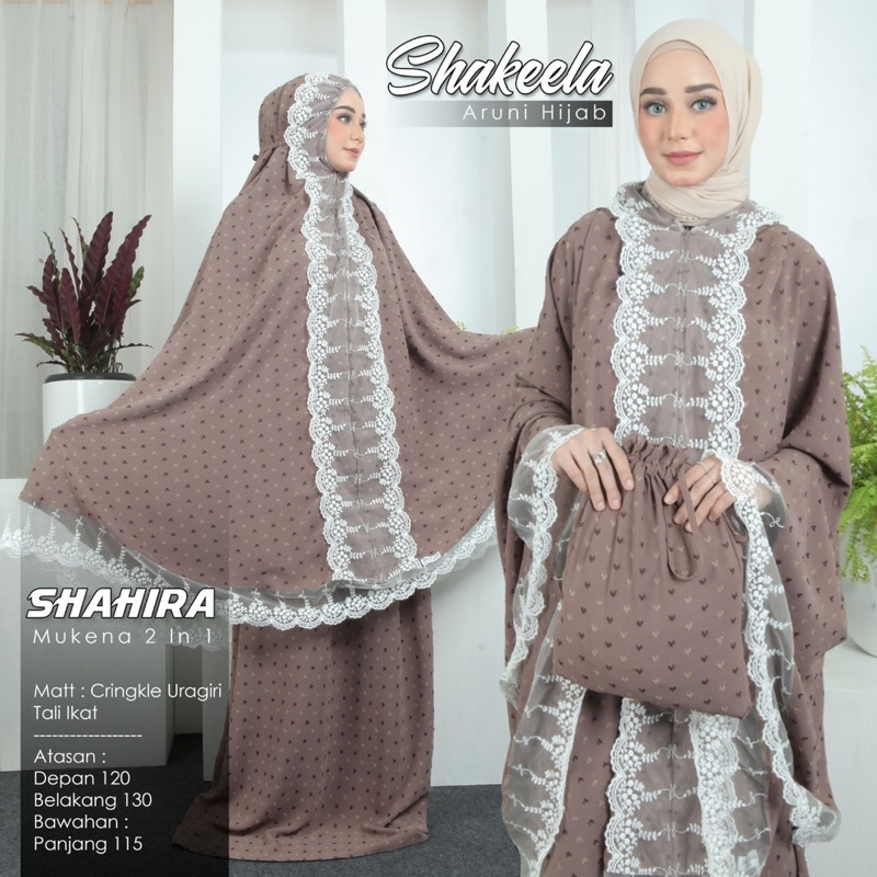 Mukenah 2 ni 1 matt crinkle uragiri tali kilat CAHAYABUTIQ