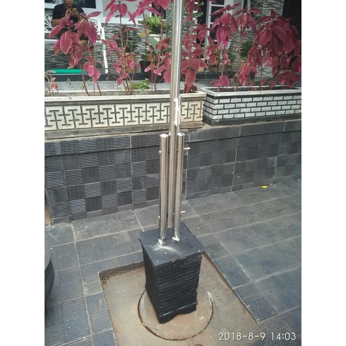 Jual Tiang Bendera Stainless Tinggi 3meter + Dudukan + Tali. AR448 ...