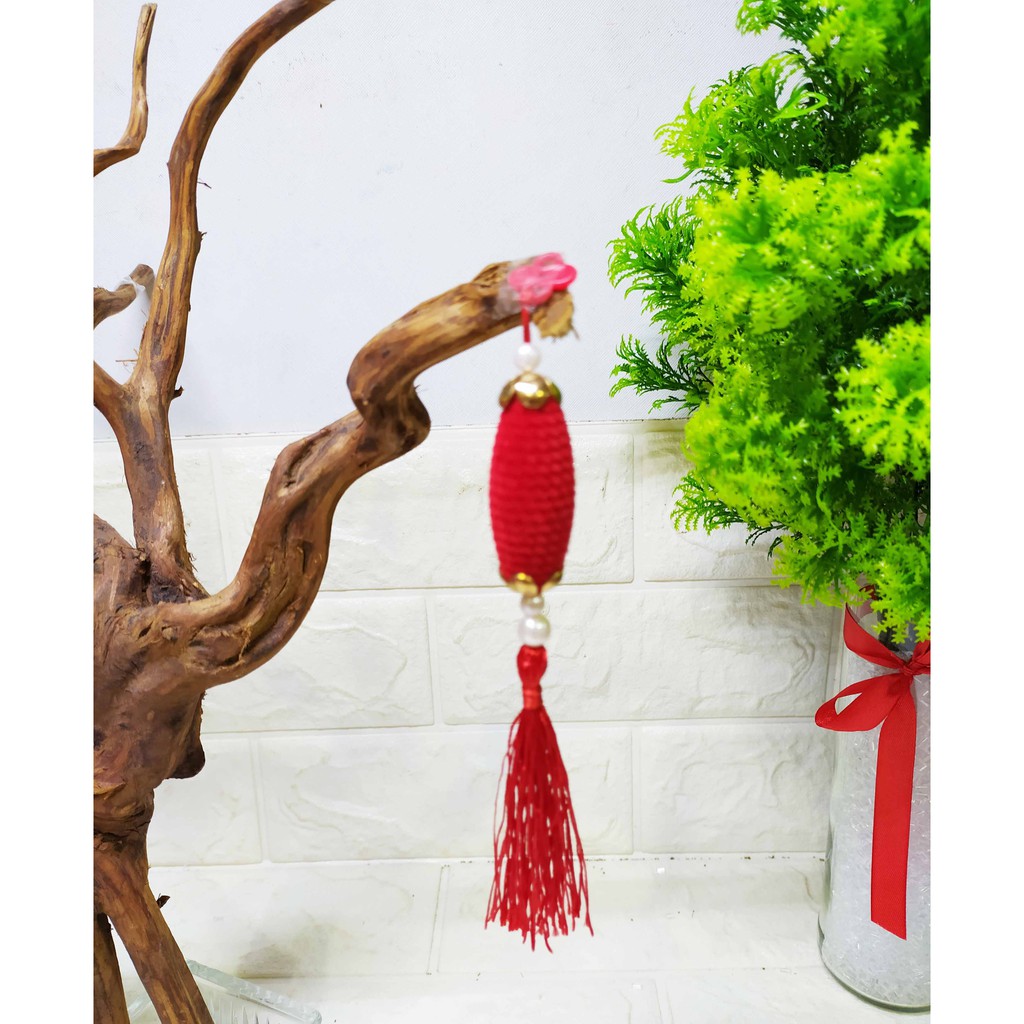 Gantungan Mote Bludru Jagung Oval - Gantungan CAntik Dekorasi Imlek