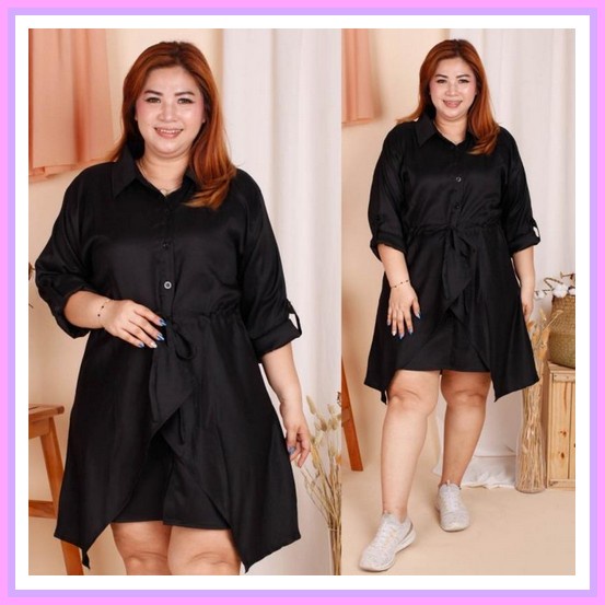 Dress Big Size Ld 140 / Dress Jumbo Wanita / Baju Wanita Jumbo / Bajubunda Plus Size / Kaffa Jumbo E