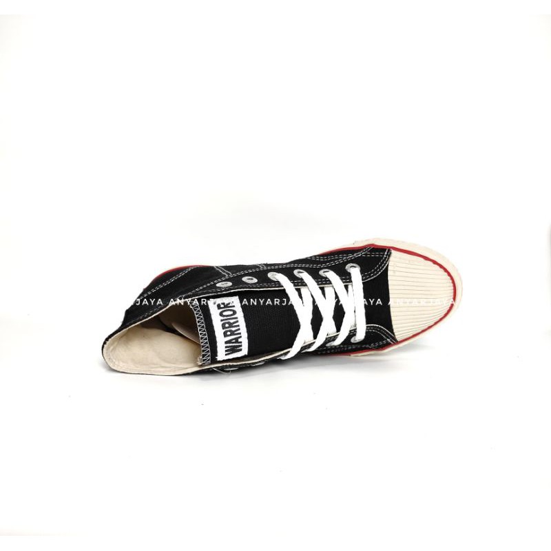 Sepatu Warrior Classic High Black White Original