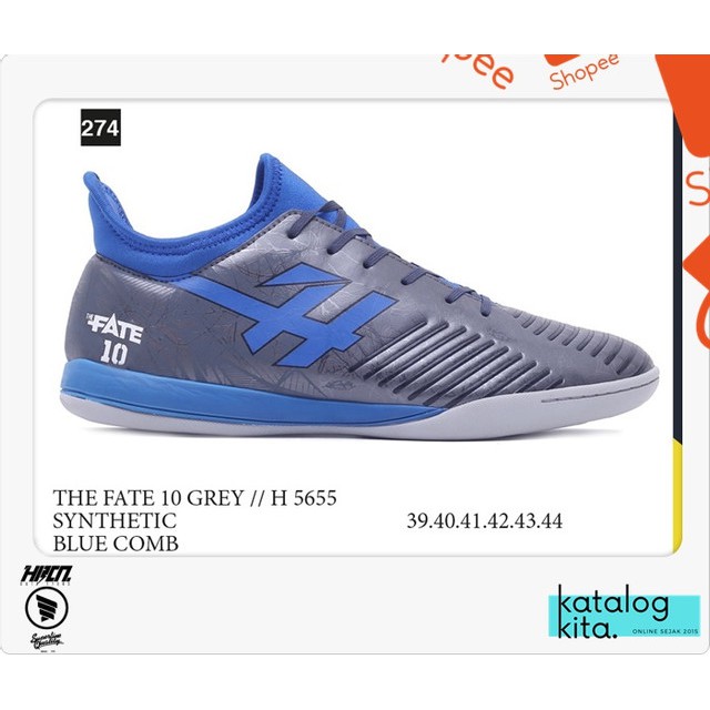 SEPATU OLAHRAGA FUTSAL DEWASA PRIA THE FATE 10 GREY ORIGINAL MURAH DISTRO COWOK HRCN HPM 5655 COD