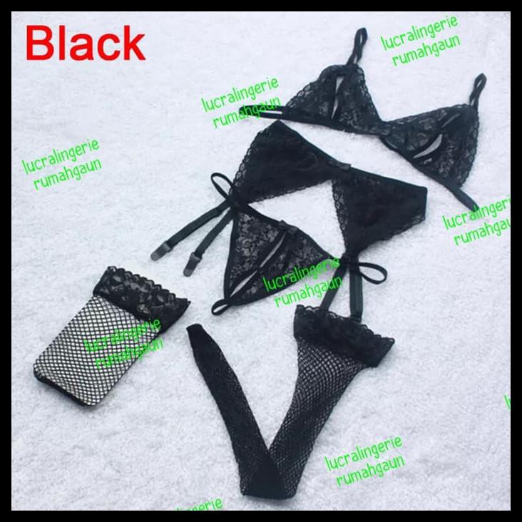 dyi7 lingerie bra set komplit bsg50 bra g string garter stocking d7wo