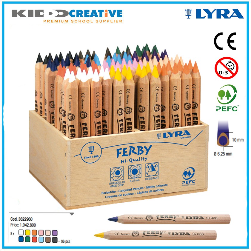 

LYRA FERBY COLOR PENCIL WOOD DSP 96 COLOUR
