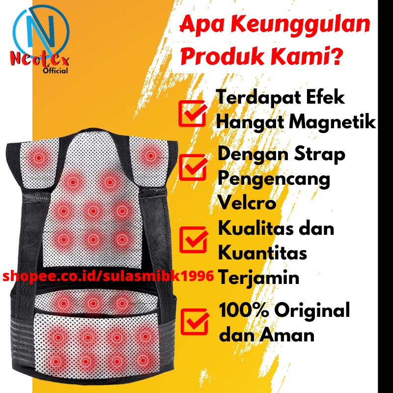 Sabuk Kesehatan Alat Terapi Tourmaline Back Waist Shoulder Sabuk Terapi Badan Punggung Pinggang