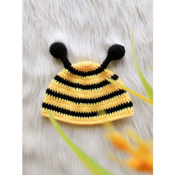 topi newborn topi rajut lebah untuk properti foto newborn