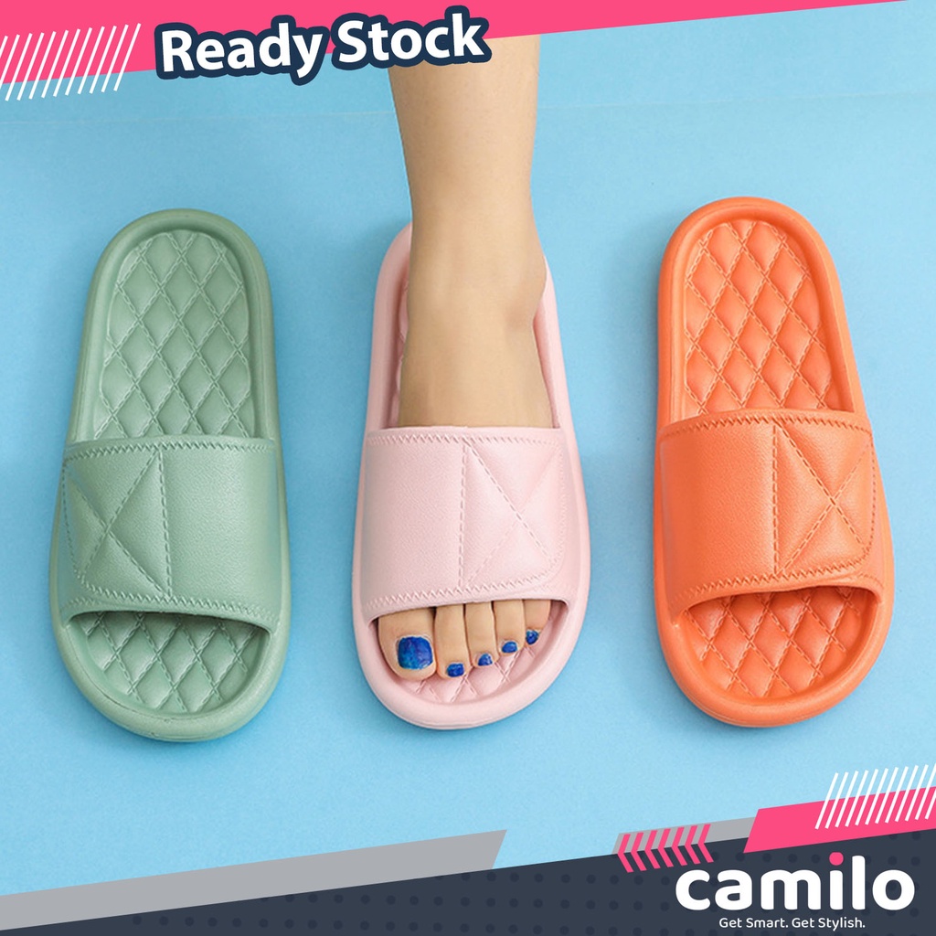 ☀CAMILO☀ SD05 Sandal Rumah Berkualitas Sandal Kamar Mandi Berbahan Empuk Sandal Karet Wanita Pria Couple  SD05