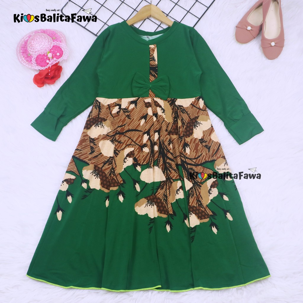 Gamis Pita Uk 4-5 Tahun / Gamis Anak Perempuan Dress Muslim Murah Lengan Panjang Pita Ademn Motif