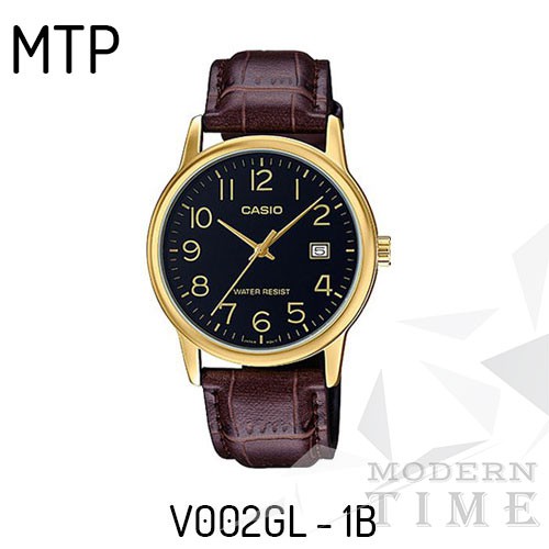 Casio Original MTP-V002L / V002GL (Jam Tangan Kulit Pria)