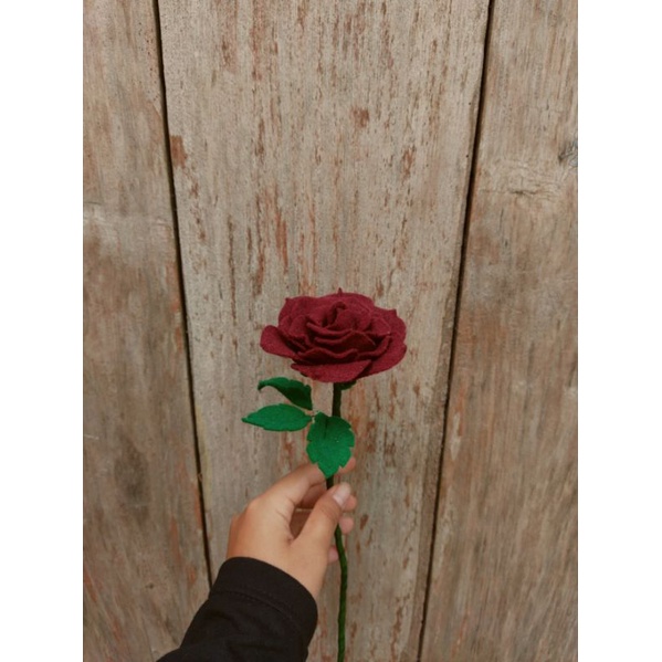 bunga mawar flanel
