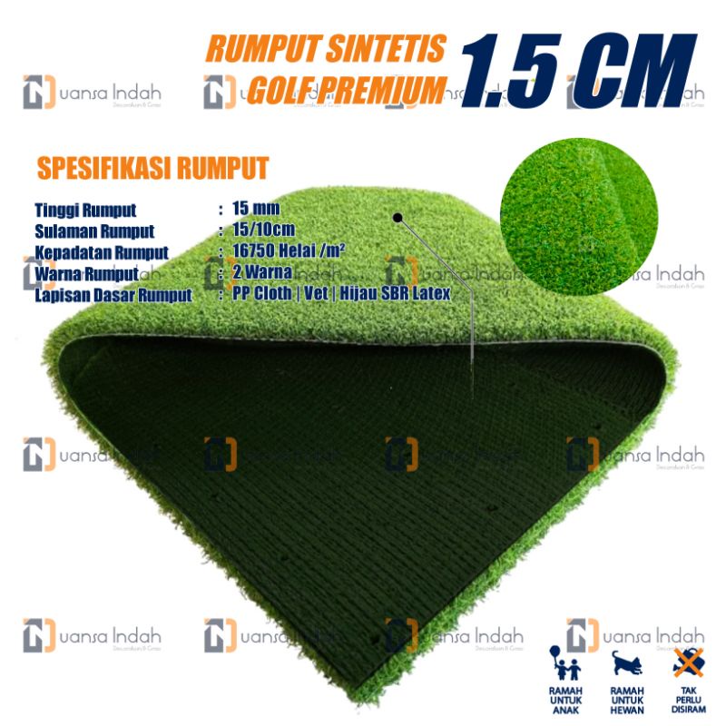 rumput sintetis outdoor type golf premium ukuran 1 M²