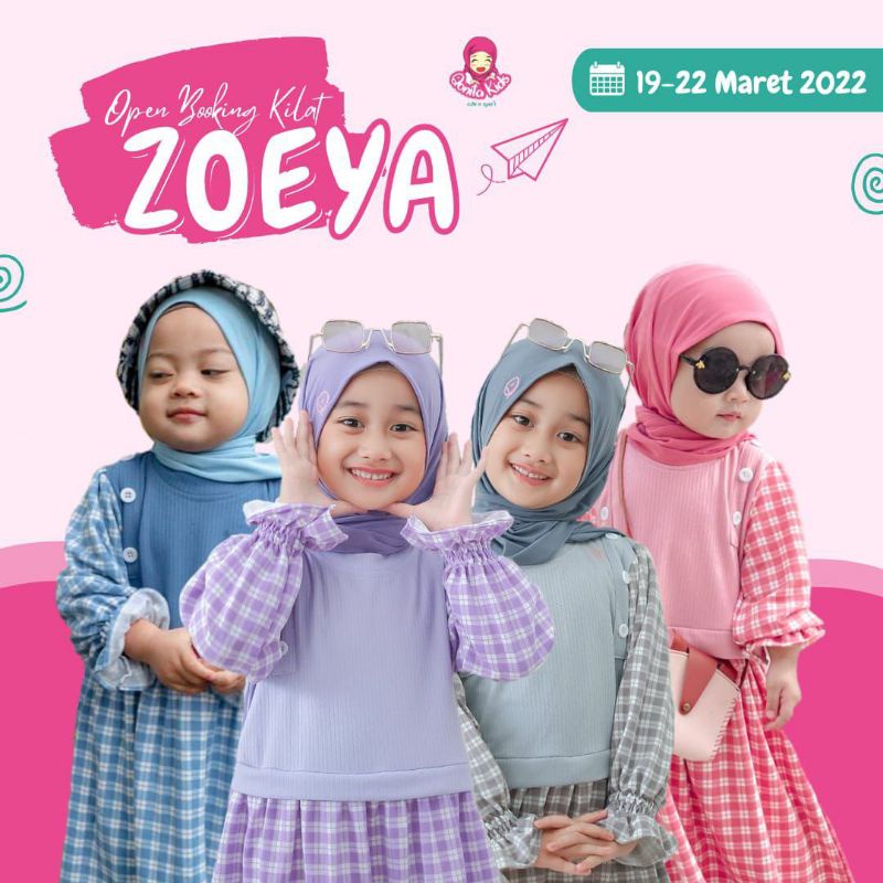 Afsheenastore Gamis Zoeya By Qonita Kids / Gamis Anak Set Jilbab